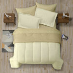 CUBRELECHO DOBLE FAZ CAMA KING - BEIGE/MARFIL
