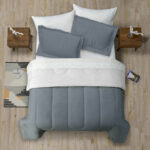 CUBRELECHO DOBLE FAZ CAMA KING - GRIS/BLANCO