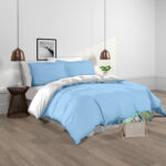 DUVET COVER DOBLE FAZ Azul claro/Blanco